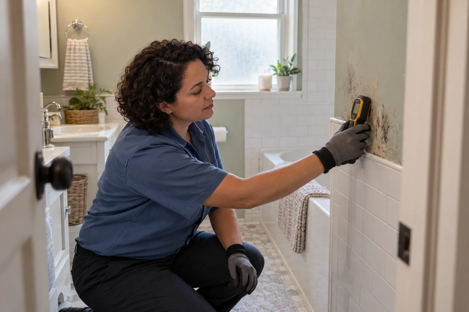 Mold remediation provider inspecting a home in Orlando